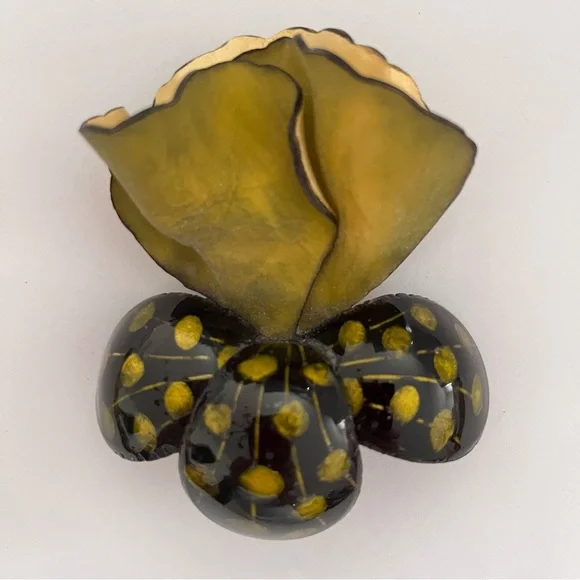 Rare Cilea Paris Resin Floral Pin Brooch - Picture 3 of 14